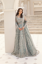 Erum Khan - Minty Breeze Embroidered Handwork Net 12 Kali